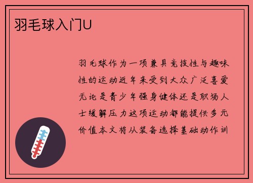 羽毛球入门U